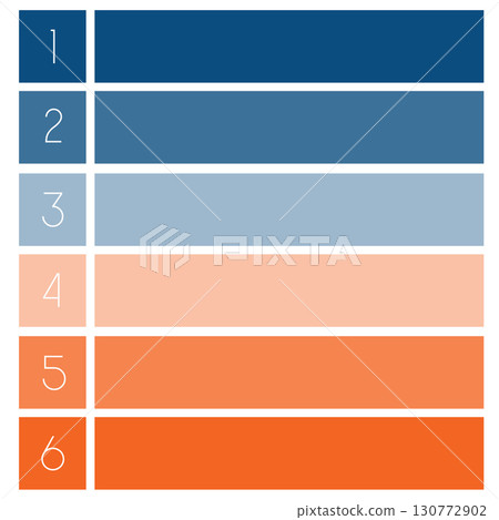 Colored horizontal stripes for six 6 positions Colored horizontal stripes for six 6 positions 130772902