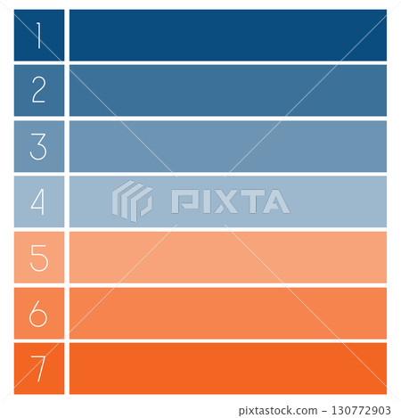 Colored horizontal stripes for seven 7 positions Colored horizontal stripes for seven 7 positions 130772903