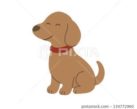 坐著的臘腸犬 130772960