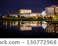 Asahikawa Station and Kagami Pond at night 130772968