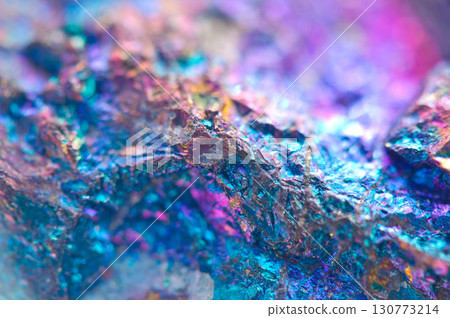 Ore close-up. Nugget.Colorful abstract background. Crystals. 130773214