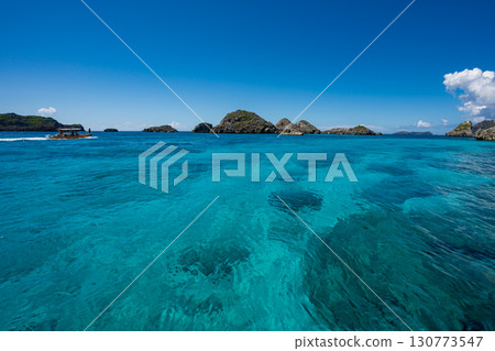 Beautiful sea near the southern islands of Ogasawara, Tokyo Beautiful sea near the southern islands of Ogasawara, Tokyo 130773547