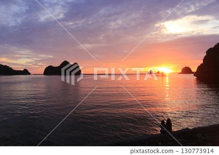 Beautiful evening view of Otako Beach Beautiful evening view of Otako Beach 130773914