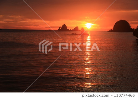 Beautiful evening view of Otako Beach 130774466