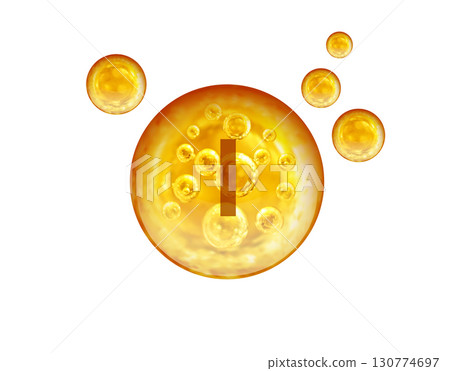 Mineral I golden balls isolated on white background Mineral I golden balls isolated on white background 130774697