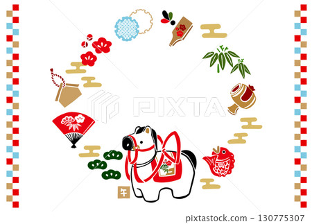 復古手繪新年賀卡素材:日式風格、背景、新年賀卡模板、十二生肖、新年慶祝 復古手繪新年賀卡素材:日式風格、背景、新年賀卡模板、十二生肖、新年慶祝 130775307