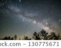 Milky way floating in the winter sky 130775671