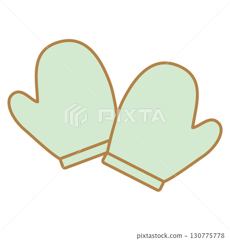 Simple illustration of two mitten gloves Simple illustration of two mitten gloves 130775778