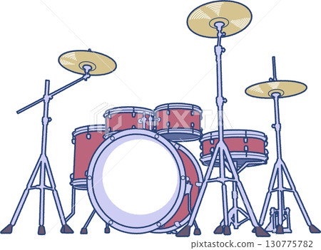 Illustration of a drum set 130775782