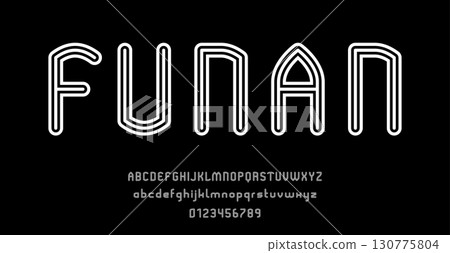 Set of alphabets font letters and numbers modern abstract design vector illustration Set of alphabets font letters and numbers modern abstract design vector illustration 130775804