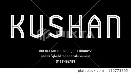Set of alphabets font letters and numbers modern abstract design vector illustration 130775805