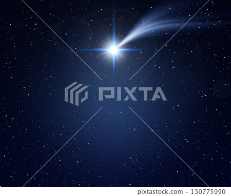 Star of Bethlehem or Christmas star on starry sky 130775990