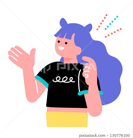 一位年輕人演講的流行彩色插圖 一位年輕人演講的流行彩色插圖 130776100