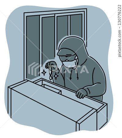 A thief breaks into a house and steals jewellery 130776222
