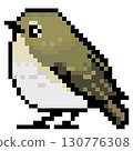 Pixel art Animal illustration Female Narcissus flycatcher 130776308