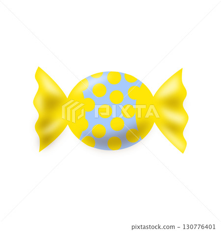 黃色和淺藍色的糖果 130776401