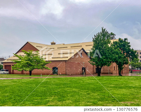 Hirosaki Brick Warehouse Museum, diagonal front view, Hirosaki City, Aomori Prefecture, rainy weather Hirosaki Brick Warehouse Museum, diagonal front view, Hirosaki City, Aomori Prefecture, rainy weather 130776576