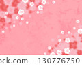 Red plum blossoms and pink Japanese paper 130776750