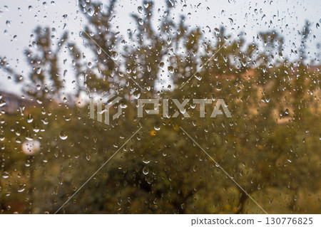 Raindrops on Window 130776825