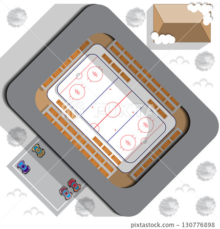 Hockey Stadium. View from above. Vector illustration. 130776898