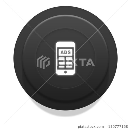 Advertising phone icon on black button 130777168