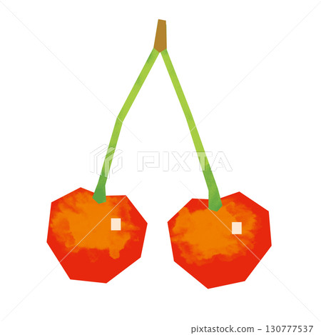 Paper-cut style cherries 130777537