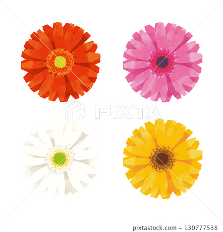 剪紙風格的非洲菊 130777538