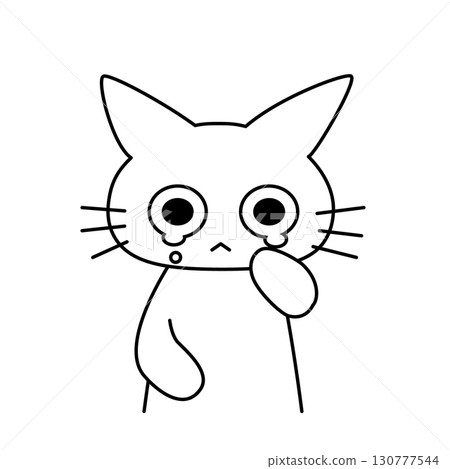 Crying cat illustration Crying cat illustration 130777544