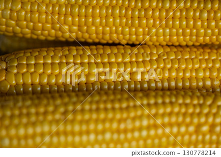 Close up macro shots of golden colored corn Close up macro shots of golden colored corn 130778214
