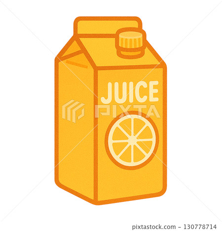 Pop and cute pack of orange juice flat illustration material 130778714