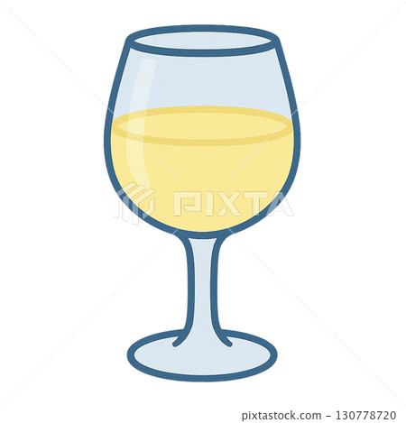流行可愛的一杯葡萄酒白色平面插畫素材 130778720