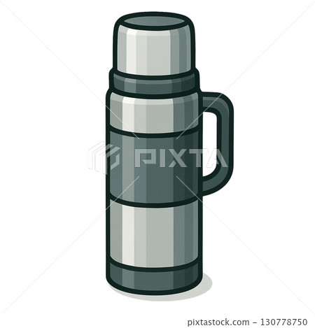 熱水瓶裡的米飯的流行可愛平面插圖 130778750