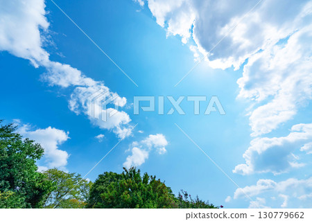 藍天，白雲和樹林 130779662