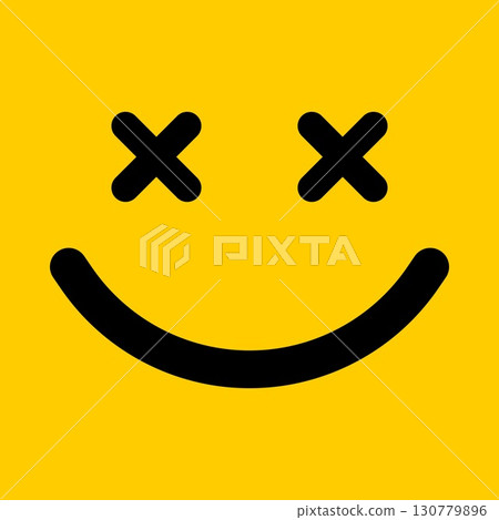 Happy smiley face illustration. Emoticon in outline style. Happy smiley face illustration. Emoticon in outline style. 130779896