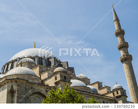 Stunning detail of Suleymaniye Mosque and its minarets, Istanbul, Turkey 130780210