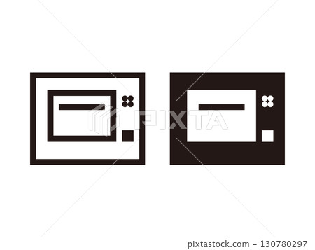 Set of microwave oven icons 130780297