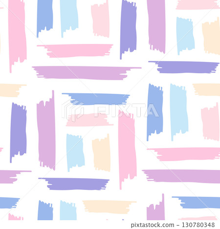 Colorful pastel seamless brush pattern design 130780348
