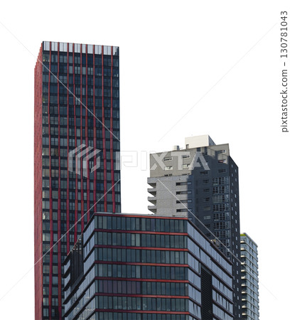 Modern skyscrapers on white background Modern skyscrapers on white background 130781043