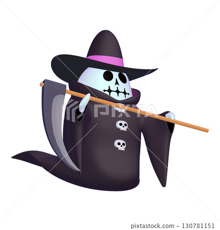 Halloween illustration material: Grim Reaper with a scythe (1_3) 130781151