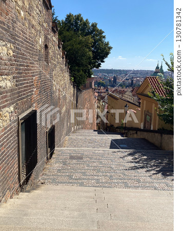 Stairs leading to Prague Castle 130781342