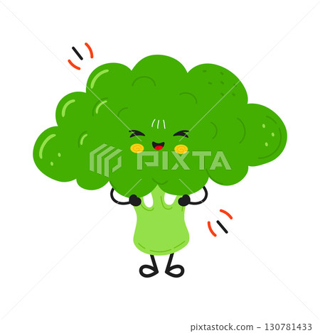Cute cartoon broccoli character illustration Cute cartoon broccoli character illustration 130781433