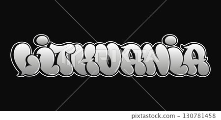 A stylish and vibrant graffiti design spells out Lithuania A stylish and vibrant graffiti design spells out Lithuania 130781458