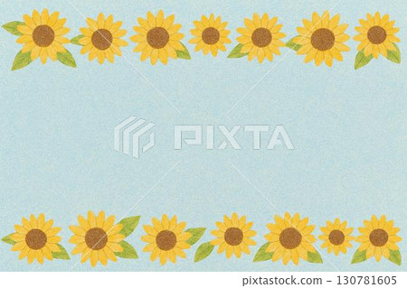 框架材質:淺藍色背景上的向日葵 框架材質:淺藍色背景上的向日葵 130781605