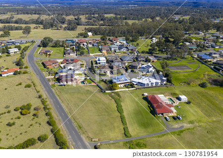 Aerial view of a lush and vibrant landscape in Luddenham 130781954