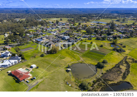 Aerial view of a lush and vibrant landscape in Luddenham 130781955