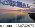 Sunset clouds over the Adriatic coast. Istria, Croatia. 130782075