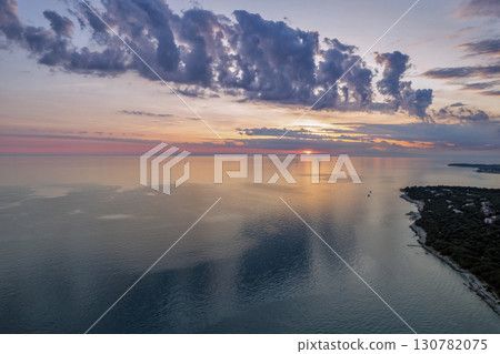 Sunset clouds over the Adriatic coast. Istria, Croatia. Sunset clouds over the Adriatic coast. Istria, Croatia. 130782075