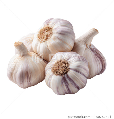 Fresh Garlic in Culinary Setting on Transparent Background for Gourmet Cooking Designs Clipart 130782401