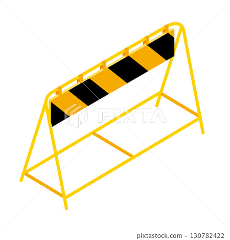 施工路障（黃黑條紋）等距圖 130782422