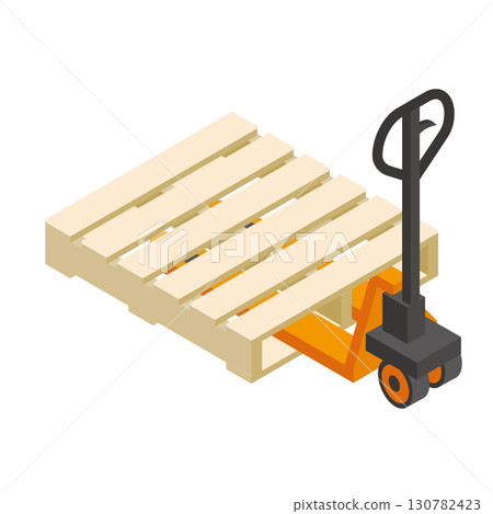 Hand lift and wooden pallet Hand lift and wooden pallet 130782423